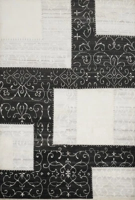 Nepalese Oriental Area Rug 6x8 Hand-knotted Modern Style with Damask Pattern  - Image 1 of 4