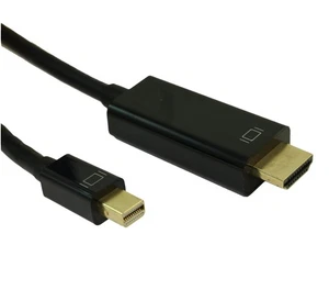 10ft Mini DisplayPort to HDMI Cable 30AWG Gold Plated 4Kx2K@30Hz Black - Picture 1 of 3