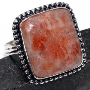 Sunstone 925 Silver Plated Gemstone Ring US 14 Gifts For GirlFriend JW - Picture 1 of 3