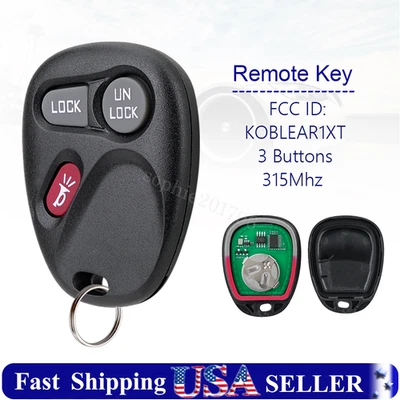 Replacement For 2001 2002 GMC Sierra 1500 2500 3500 HD Remote Entry Key Fob - Image 1 of 4