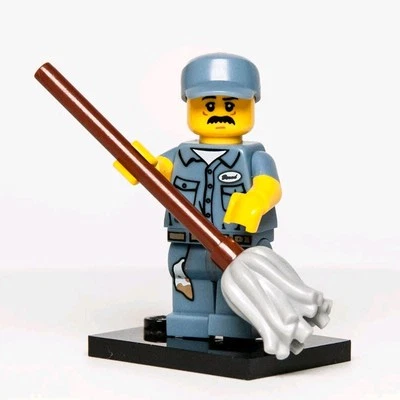 LEGO® Juego de Minifiguras de Conserje - CMF Serie 15 - 71011 (col15-9) Fregona Foto 1 de 4