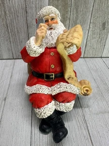 De colección Resina Papá Noel Revisando Su Lista Estante Cuidador Navidad Vacaciones Coleccionable 6" - Imagen 1 de 10