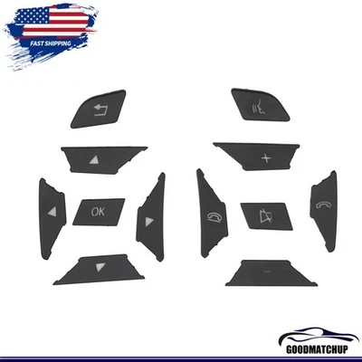 Borde botón volante negro para Mercedes Benz E300 E350 E400 2012-2017 Foto 1 de 4