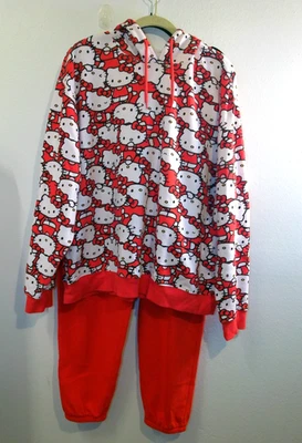 Conjunto de pijama de 2 piezas Hello Kitty (2X) parte inferior (1X) rojo para mujer Foto 1 de 4