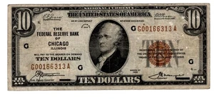 $10 Federal Reserve Bank Notes 1929 Fr-1860 Fine * AvenueCoin - Picture 1 of 2