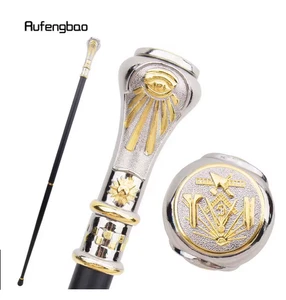 Golden White Freemason Metal Walking Cane - HeavyDuty 500+ lbsCapacity BRAND NEW - Picture 1 of 7