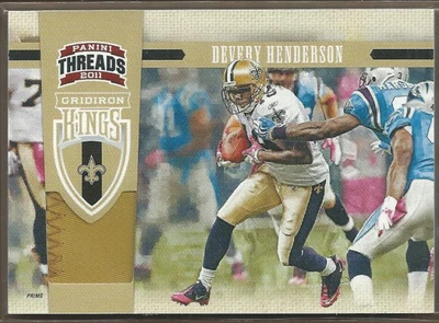 2011 Panini Threads Gridiron Kings Materials Prime Devery Henderson/99 Jersey FB - Image 1 of 2