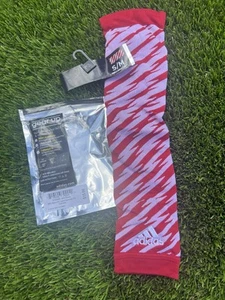 Adidas Men's Techfit team Speed Compression Arm Elbow Sleeve Red White Climacool - Picture 1 of 3