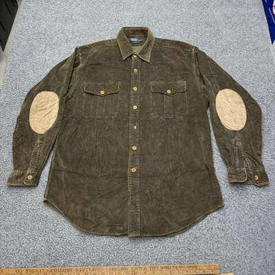 Vintage Polo Ralph Lauren Corduroy Shirt Men’s Large Suede Elbow Patches - Image 1 of 4