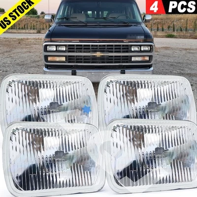 4PCS LED Headlight 6000K High Low beam For Chevrolet G30 1992-1996 - Image 1 of 4