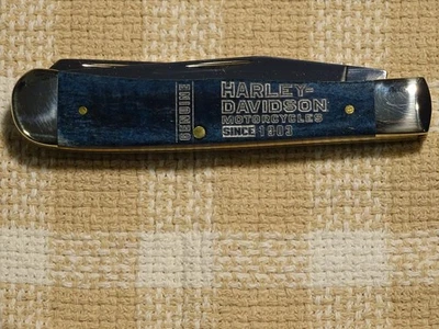 Case Harley Davidson Knife Large Trapper 52208 2018 Blue Bone ----  Original Box - Image 1 of 4
