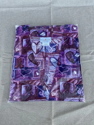 Peaches Scrub Top Hearts Breast Cancer Butterflies Red Pink Purple XL Valentines - Image 1 of 2