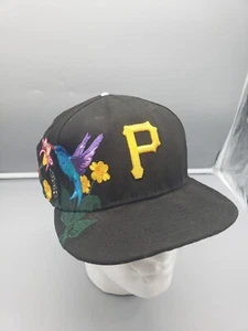New Era Hat Men's 8 Fitted Blooming Bird Floral Pittsburgh Pirates Black Cap - Picture 1 of 14