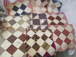 Antik 1880er 19 Quilt Blöcke Großmutters Stolz Double Pinks Indigos Madders - Bild 1 von 12