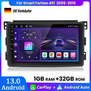 Für Smart Fortwo 451 2005-2010 Android13 Carplay Autoradio GPS NAVI BT WIFI DAB+ - Bild 1 von 13