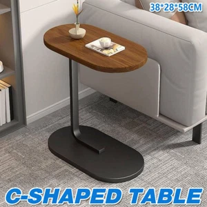 Small C Shaped Side Table Height Adjustable End Table for Sofa Bed Laptop Stand - Picture 1 of 12