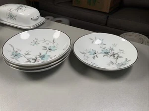 Set of 4, Noritake 5764 Lorene Platinum Trim, Berry Bowl 5.5” - Picture 1 of 8