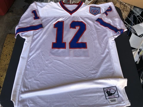 100% Authentic Mitchell & Ness 1994 Buffalo Bills Jim Kelly #12 Jersey Size 52 Cover