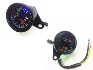 LED Backlight Signal Motorcycle Odometer KMH Speedometer Gauge For Cafe Racer - Picture 1 of 9