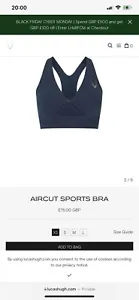 Fitness Sport Lucas Hugh Aircut Bra Marine Blue XS RRP £75.00 Brand New - Picture 1 of 3