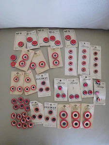 BOTONES - ¡¡BOTONES ROJOS, BLANCOS Y AZULES!!   - Tallas mixtas ~ 75 botones VINTAGE - Imagen 1 de 5