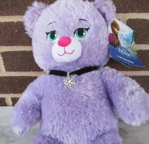 Build A Bear Anna Frozen Bear 16"Purple Shimmer -Rhinestone Snowflake Necklace - Picture 1 of 7