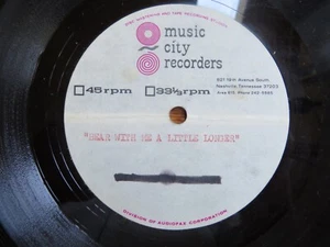 Unknown "Bear With Me a Little.." 10" 45 RPM Acetate Record-Music City Recorders - Imagen 1 de 3