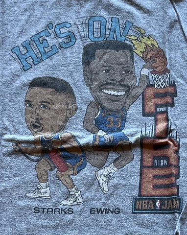 Homage New York Knicks John Starks Patrick Ewing T Shirt Grey Mens Size L Large Cover