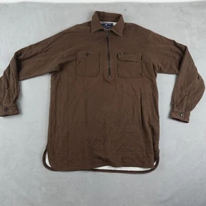 Polo Sport Ralph Lauren Shirt Mens M Brown Heavyweight Shacket Work Field 1/4Zip - Picture 1 of 19