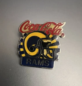 Vintage 1980s Los Angeles Rams Coca-Cola Metal Helmet Pin - Picture 1 of 3
