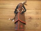NATIVE AMERICAN STONEWARE SCULPTURE W/ FETISH NECKLACE SIGNED DATED