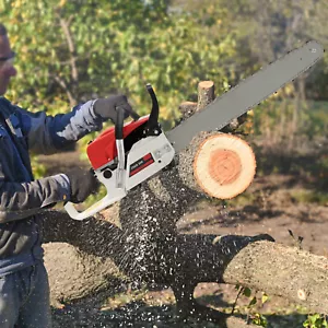 Pro 22" Bar 52cc 2 Stroke Gas Powered Chainsaw Engine Cutting Handheld - Picture 1 of 24