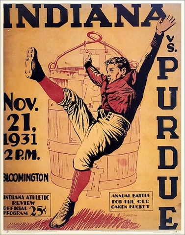 Indiana Hoosiers Football OAKEN BUCKET 1931 Vintage Program Cover 22x28 POSTER Cover