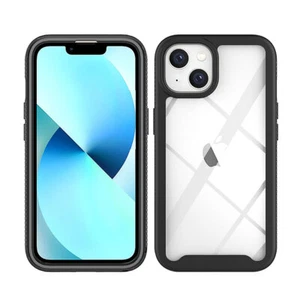 New Shockproof Color Bumper Clear Back Hard Case Cover For iPhone 13 14 Pro Max - Picture 1 of 19