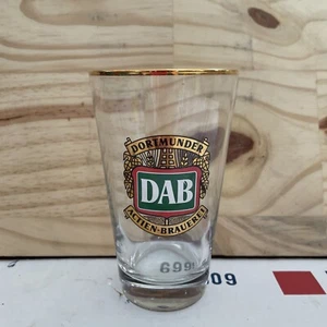 DAB Dortmunder Actien Brauerei 5.25" Gold Rim Beer Glass, Made in Germany - Picture 1 of 4