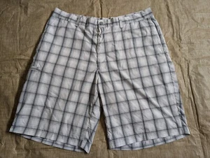 Grand Slam Shorts Size 35 Mens White Plaid Dri-Fit Cargo Zip Pocket - Picture 1 of 7