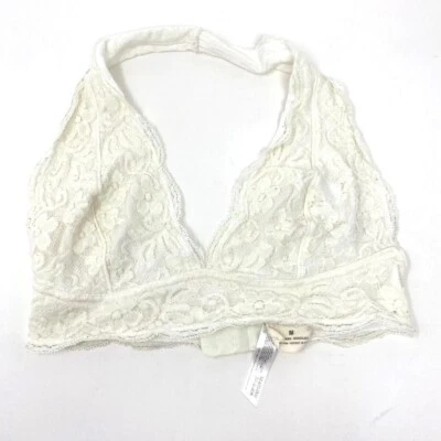 Bralette halter de encaje alfileres y agujas Urban Outfitters marfil talla mediana B11 Foto 1 de 4