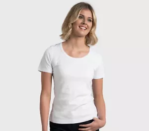 The White T-shirt Co. Women's Organic Cotton Short Sleeve Scoop Neck T-shirt - Picture 1 of 15