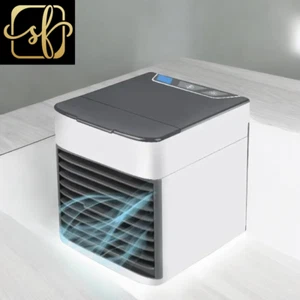 White Mini Air Conditioning Fan,Cooling Fan, Household Desktop Cooling, Small Ai - Picture 1 of 2