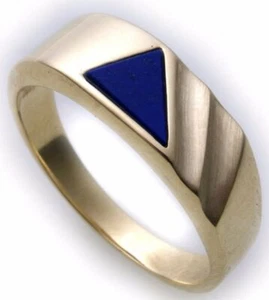 Anillo hombre oro auténtico 333 lapislázuli auténtico todas las piedras posibles Oro amarillo calidad N8453 - Imagen 1 de 3