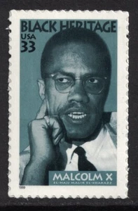 Scott 3273 - Malcolm X, Black Heritage - MNH (S/A) 33c 1999 - sello como nuevo sin usar - Imagen 1 de 1