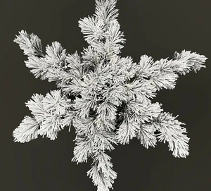 Corona en forma de estrella copo de nieve flocada preiluminada de 32 pulgadas National Tree - Imagen 1 de 5