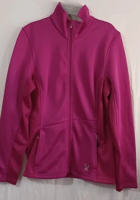 Suéter Spyder Mujer L Grande Rosa Cremallera Completa Bolsillos Ropa Activa Atlético Foto 1 de 4
