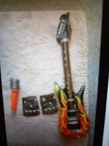 Rock Star Abba 60s 70s 80s Accesorios Guantes Micrófono Guitarra Disfraz Accesorio - Imagen 1 de 3