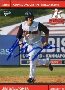 2008 Kannapolis Intimidators JIM GALLAGHER Signed Card autograph AUTO WHITE SOX