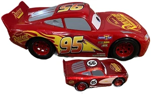 Disney Pixar Cars 11" Lightning McQueen Rusteze Mattel 2016 y McQueen Pull-Back - Imagen 1 de 12