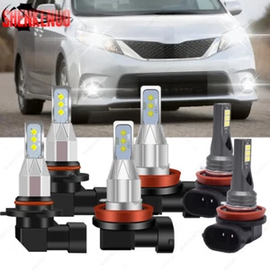 For Toyota Sienna 2011-2018 Combo 6000K LED Headlight Kit High Low + Fog Light - Foto 1 di 11
