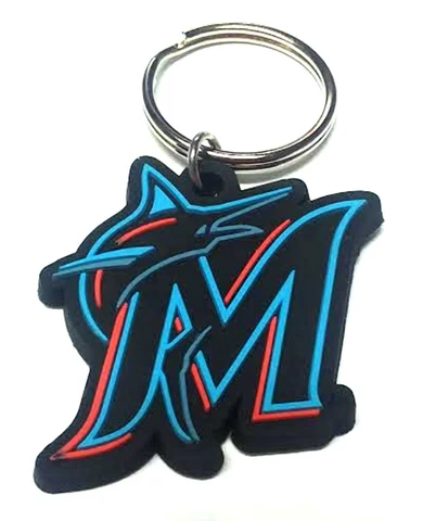 MIAMI MARLINS KEYCHAIN LOGO SOFT PLASTIC NEW LICENSED MLB CHARM ORNAMENT PULL Cover