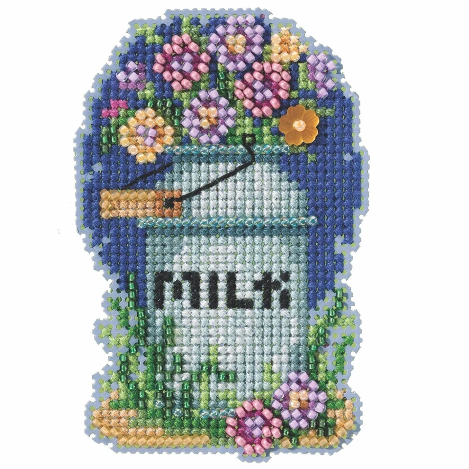 Milk Can Beaded Cross Stitch Kit Mill Hill 2022 Spring Bouquet MH182216 - Image 1 of 1