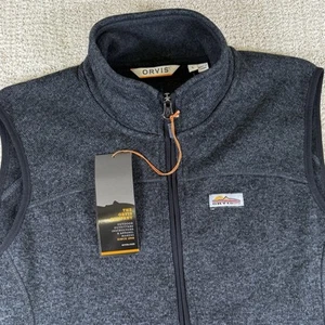 NWT Orvis Women’s Large R65 Sweater Fleece Vest Gray Full Zip Vest $89 MSRP - Picture 1 of 5